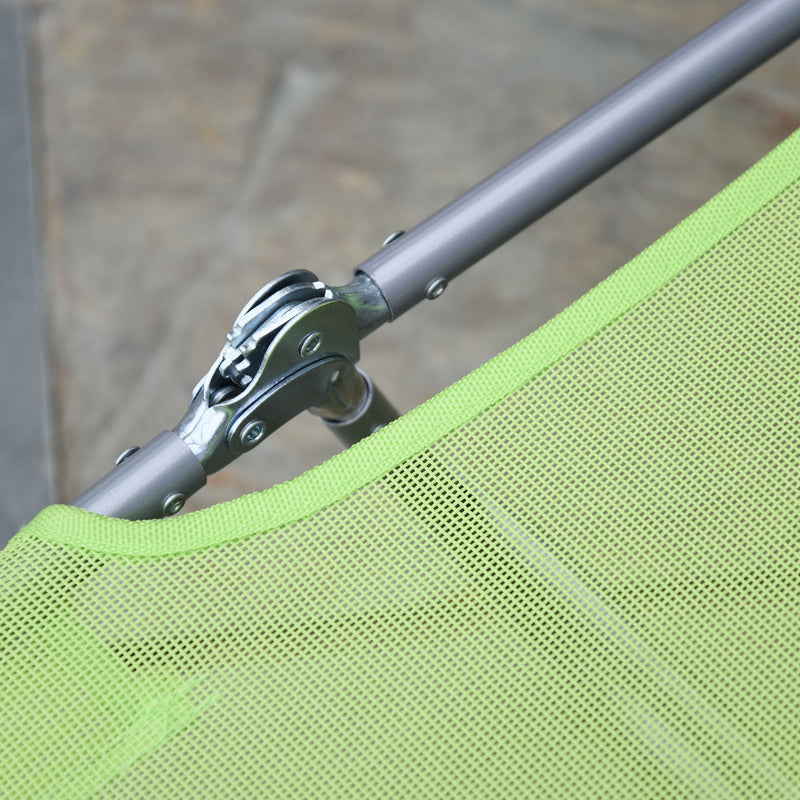 Outsunny Recliner Sun Lounger with Headrest Pillow -  Green