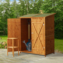 Outdoor Garden Shed with Double Door Brown - 160cm x 139cm x 75cm