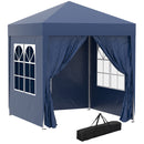 Outsunny 2mx2m Blue Pop Up Gazebo Party Tent Canopy Marquee with Storage Bag