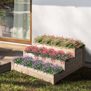 Outsunny Wooden Raised Bed 3-Tier Planter Kit Elevated Box Outdoor Stand