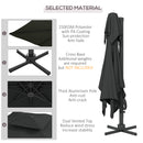 Outsunny 3(m)Garden Parasol Patio Umbrella w/ Hydraulic Mechanism Dual Top Grey