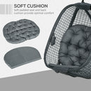 Outsunny Hanging Swing Chair w/ Thick Cushion, Patio Hanging Chair, Dark Grey
