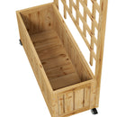 Outsunny Wooden Trellis Planter, Raised Garden Bed with Wheels and Bed Liner