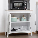 HOMCOM Kitchen Cupboard with 3-tier Shelving Double-door Storage Cabinet
