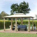 Outsunny Metal Gazebo 4m x 3(m)  Beige
