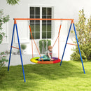 Outsunny Kids Swing Nest Swing Seat With A-Frame Structure For Outdoor Use