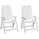 Outsunny Folding Chairs Set - White