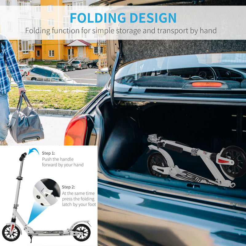 HOMCOM Kids Foldable Scooter -White