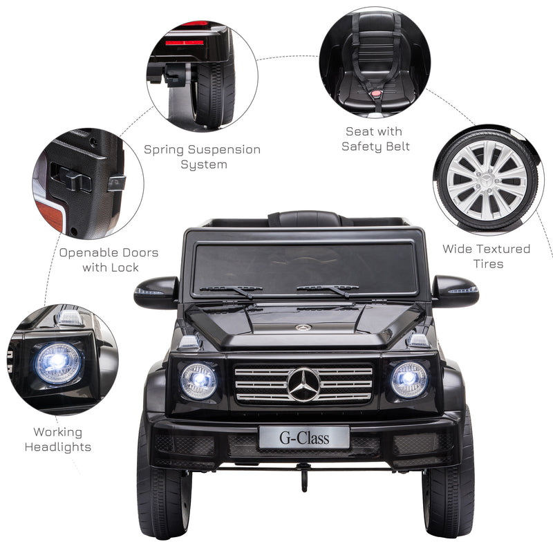 HOMCOM Kids Electric Ride on Mercedes Benz G500 12v - Black