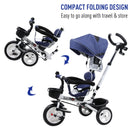 Baby Tricycle Stroller with Handle- Blue