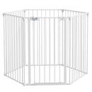 PawHut 2-in-1 Dog Pen, Safety Pet Gate, 6 Panels, for Medium Dogs, 90Hcm - White