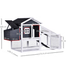 PawHut Wooden Chicken Coop Grey