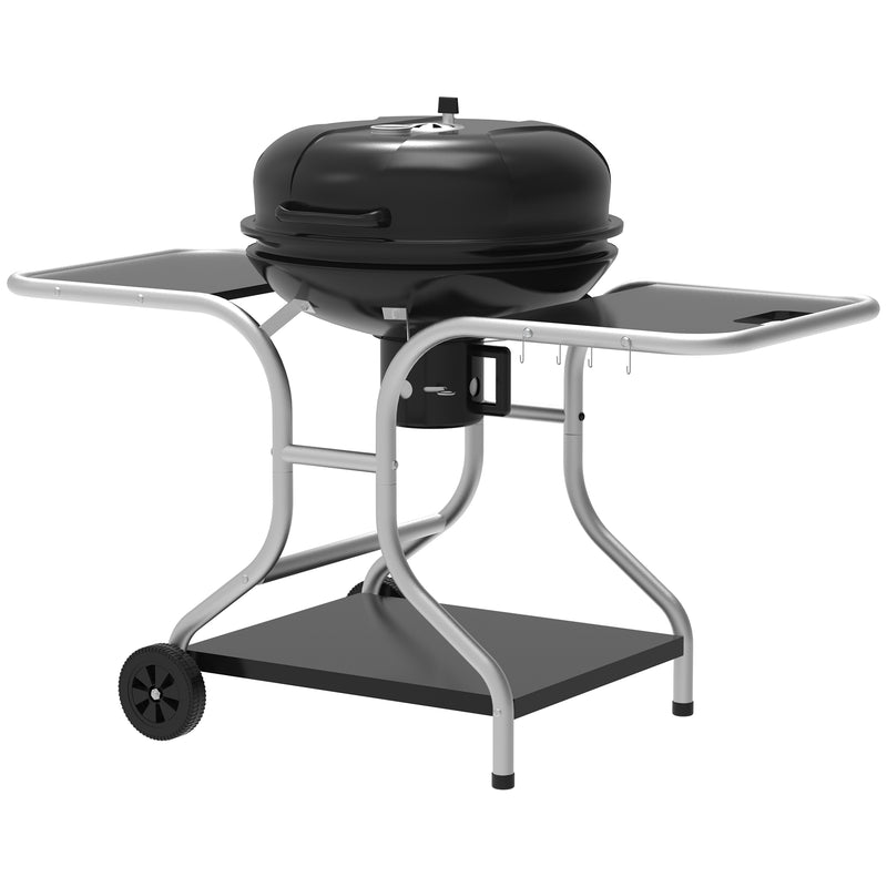 Outsunny Garden Charcoal Barbecue Grill Trolley BBQ Patio Heating w/ Wheels