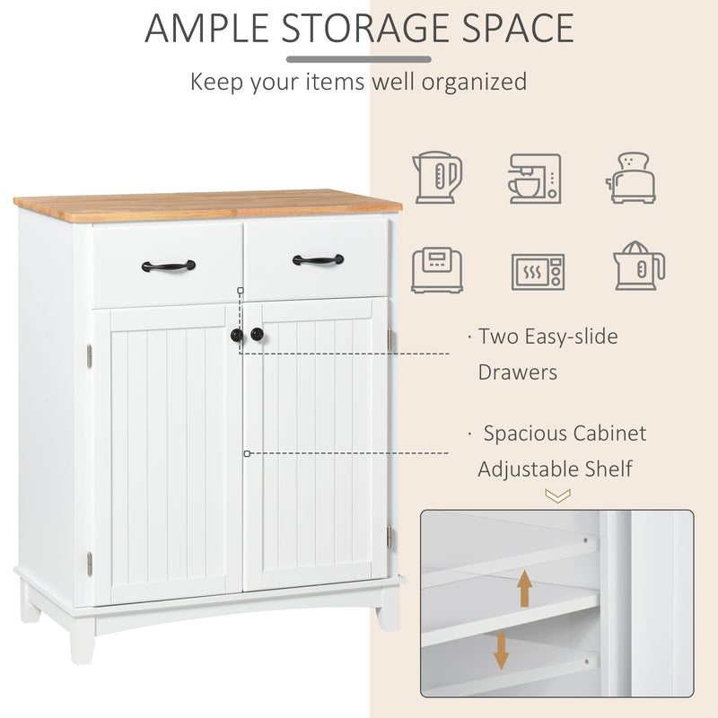 HOMCOM Kitchen Storage Cabinet - White