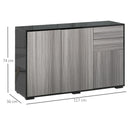 HOMCOM Push-Open Cabinet with Two Drawers Grey