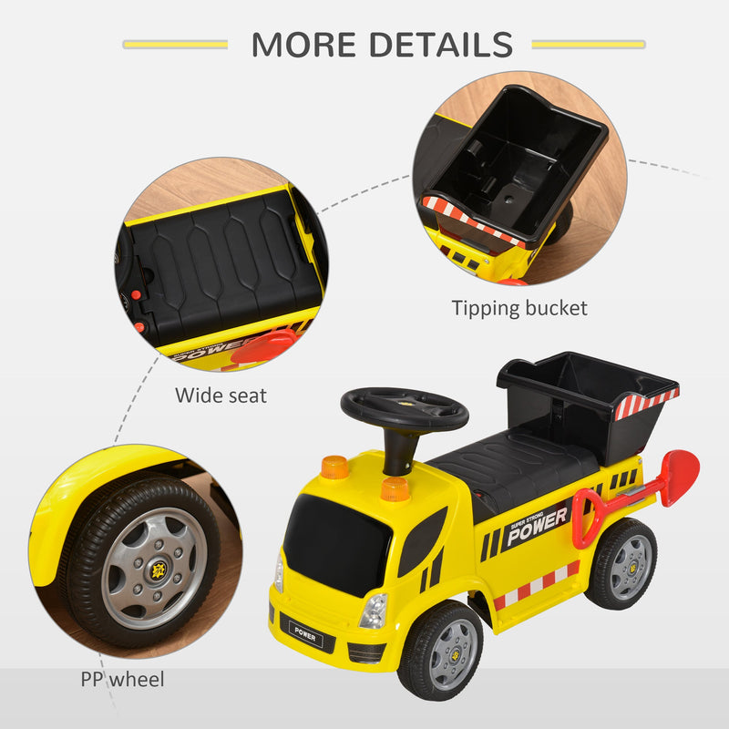 Kids Ride on Car Truck with Tipping Bucket - Yellow