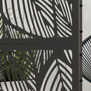 Outsunny 6.5FT Metal Outdoor Privacy Screen Panel w/ Stand, Leaf Style