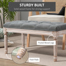 HOMCOM Vintage Shoe Benches with Wood Frame 80x40x41cm - Grey