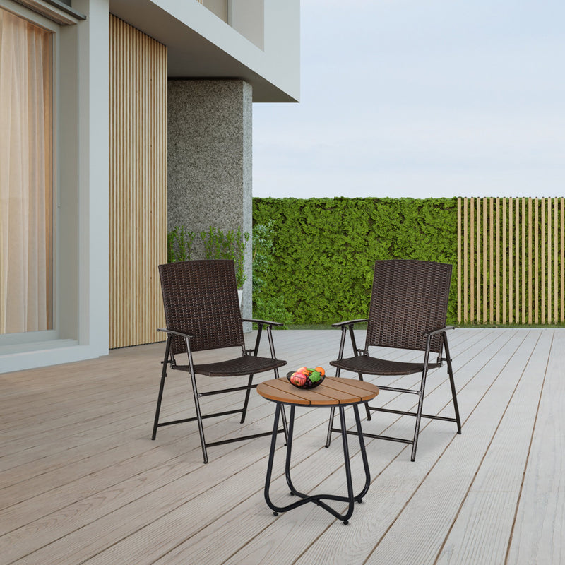 Outsunny-Rattan Dining Chair Set