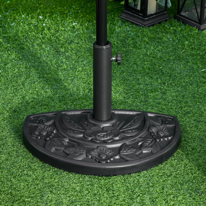 Outsunny Black Flower Design Umbrella Base