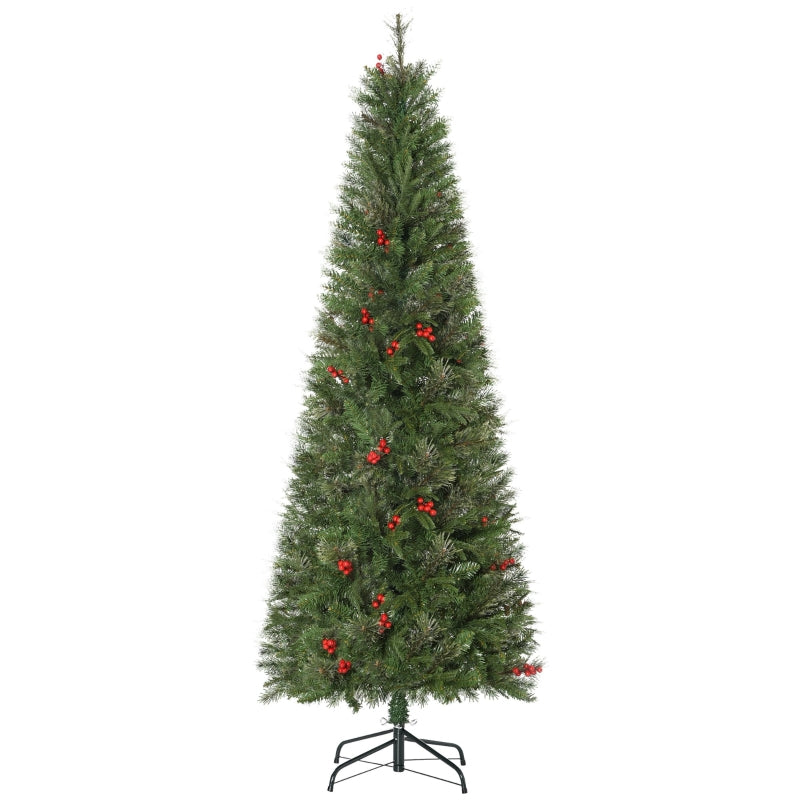 HOMCOM Christmas Tree Slim 5' with Berries