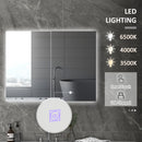 kleankin Wall Mounted Bathroom Storage Cupboard with Mirror, LED Light, USB