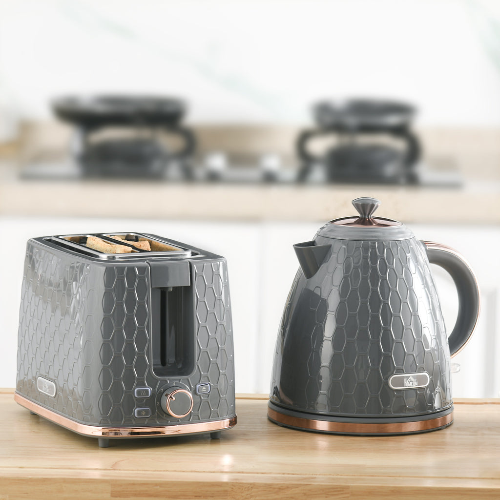 Toaster Both HOMCOM Kettle and Toaster Set 1.7L Fast Boil Kettle & 2 Slice Toaster