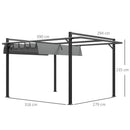 Outsunny 3 x 4m Pergola with Retractable Roof and Aluminium Frame, Grey