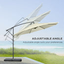 Outsunny 3(m) Banana Parasol Cantilever Umbrella Garden w/ Base Weights, Beige