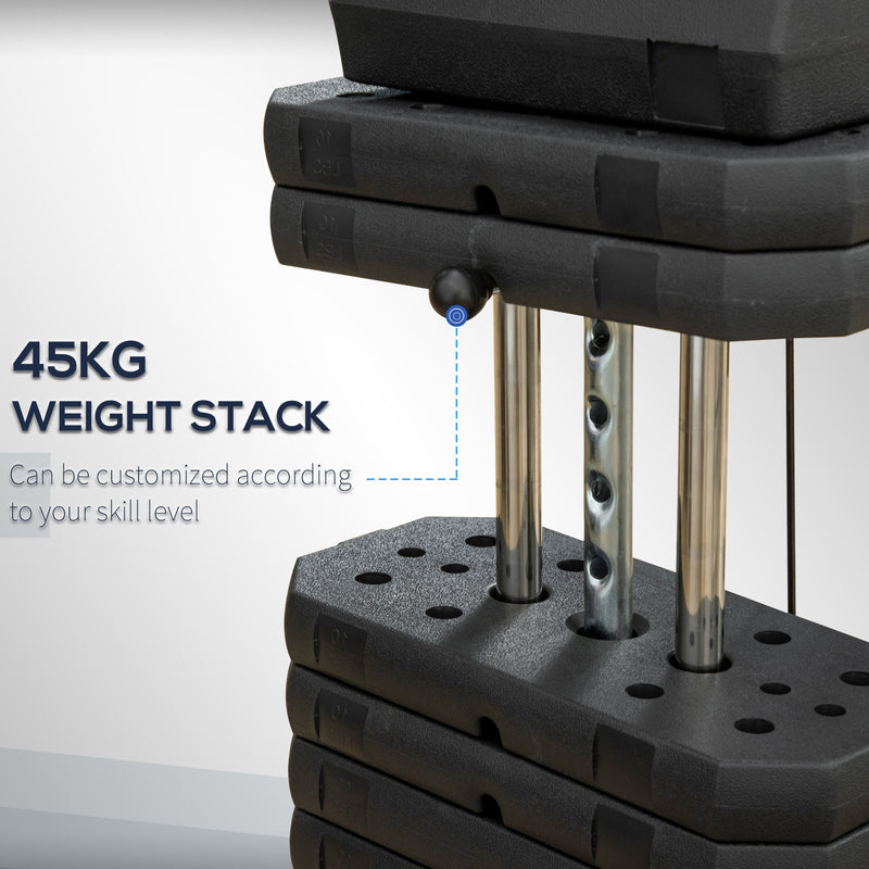 HOMCOM Multifunction Home Gym Machine with 45kg Weights for Full Body Workout