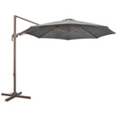 Outsunny 3(m) Cantilever Parasol 360° Rotation Roma Umbrella with Tilt Grey