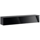 HOMCOM Wall Mounted TV Stand Unit with Storage and High Gloss Effect, Black