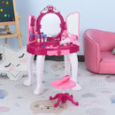 HOMCOM Kids  Vanity Table Set -  Purple & Red