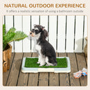 PawHut Dog Toilet Indoor w/ Artificial Grass, Grid Panel, Tray, 46.5 x 34cm