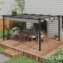 Outsunny 4 x 3(m) Aluminium Pergola Gazebo Garden Shelter w/ Retractable Roof