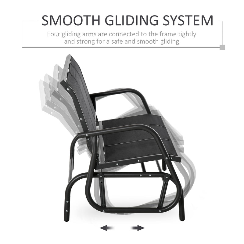 Outsunny Gliding Rocking  Chair - Black