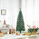 HOMCOM Christmas Tree Slim 5' with 250 Multi Coloured LED Lights