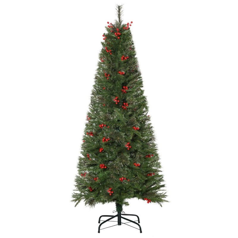 HOMCOM Christmas Tree Slim 5' with Berries