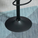 HOMCOM Adjustable Barstools Set Of 2, Swivel Counter Bar Chairs, Bar Stools With Footrest, PU Leather, Gas Lift, Grey