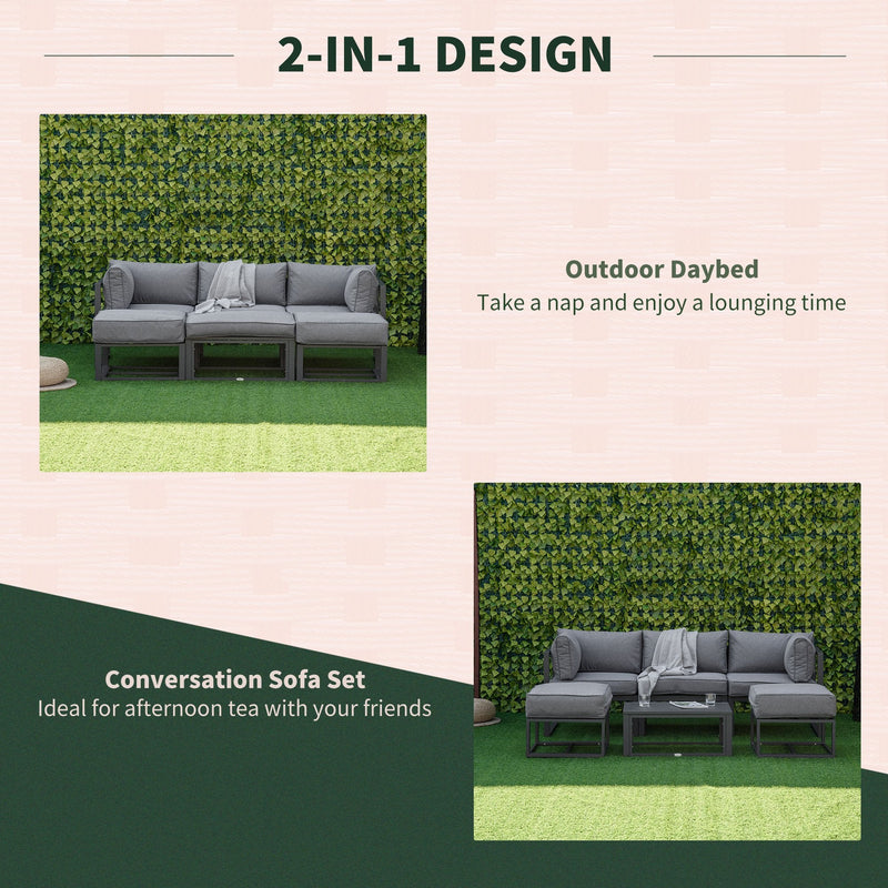 Outsunny Outdoor Sectional Sofa Set 6 piece