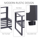 Outsunny 6pcs Garden Sectional Sofa Set Aluminum Frame Coffee Table Footstool