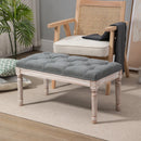 HOMCOM Vintage Shoe Benches with Wood Frame 80x40x41cm - Grey