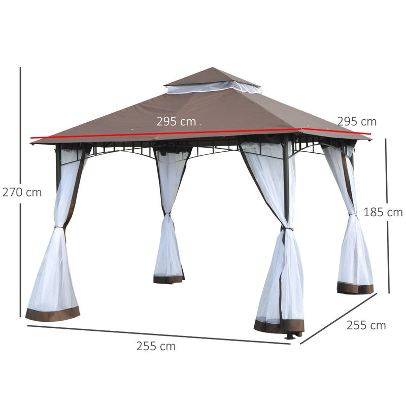 Outsunny Gazebo 3 x 3 meter  Brown