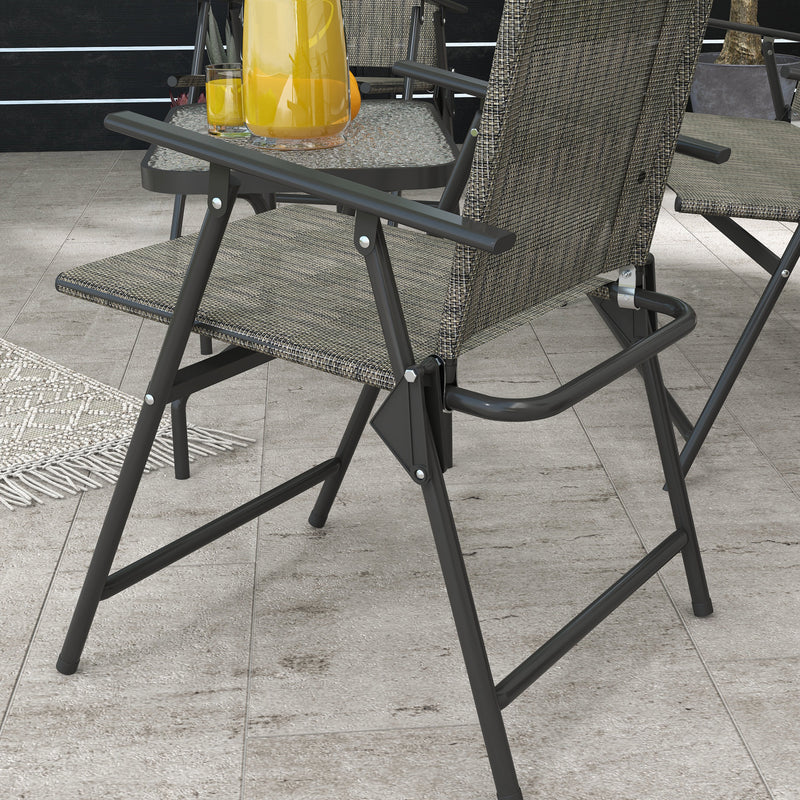 Outsunny Patio Furniture Set, Garden Set w/ Table, Foldable Chairs, a Loveseat