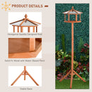 PawHut Wooden Freestanding Garden Bird Feeder Bird Stand
