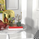 HOMCOM Round Dining Table with Steel Base for Living Room, Dining Room