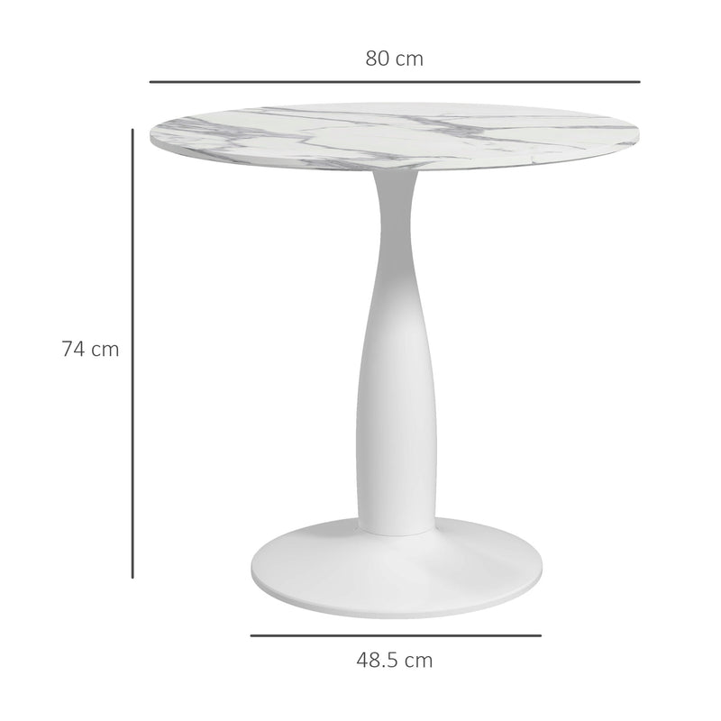 HOMCOM Round Dining Table with Steel Base for Living Room, Dining Room