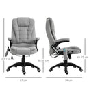 Vinsetto Heated Massage Recliner Office Chair Ergonomic Gaming Heated Home Office Padded  Linen-Feel Fabric & Swivel Base Light Grey Executive Reclining w/ Heating Points Relaxing Headrest