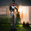 Inflatable Halloween Skinny Ghost in a Tall Hat, Blow-Up Outdoor LED Display for Garden