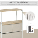 HOMCOM Fabric Chest of Drawers Storage Unit 58x29x81.5cm - White